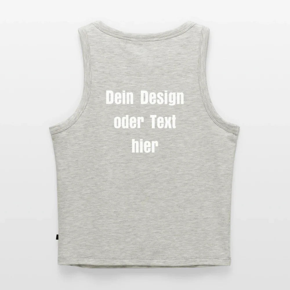 Frauen Cropped Tank Top - personalisierbar - Grau meliert