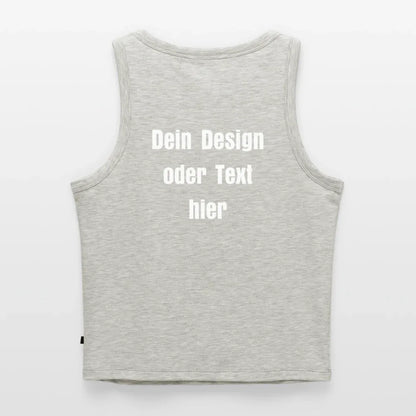 Frauen Cropped Tank Top - personalisierbar - Grau meliert
