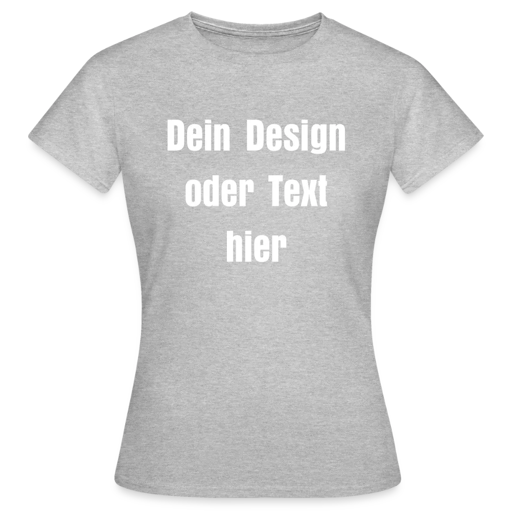 Frauen T-Shirt - personalisierbare Vorder- und Rückseite - Grau meliert