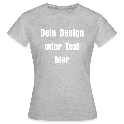 Frauen T-Shirt - personalisierbare Vorder- und Rückseite - Grau meliert