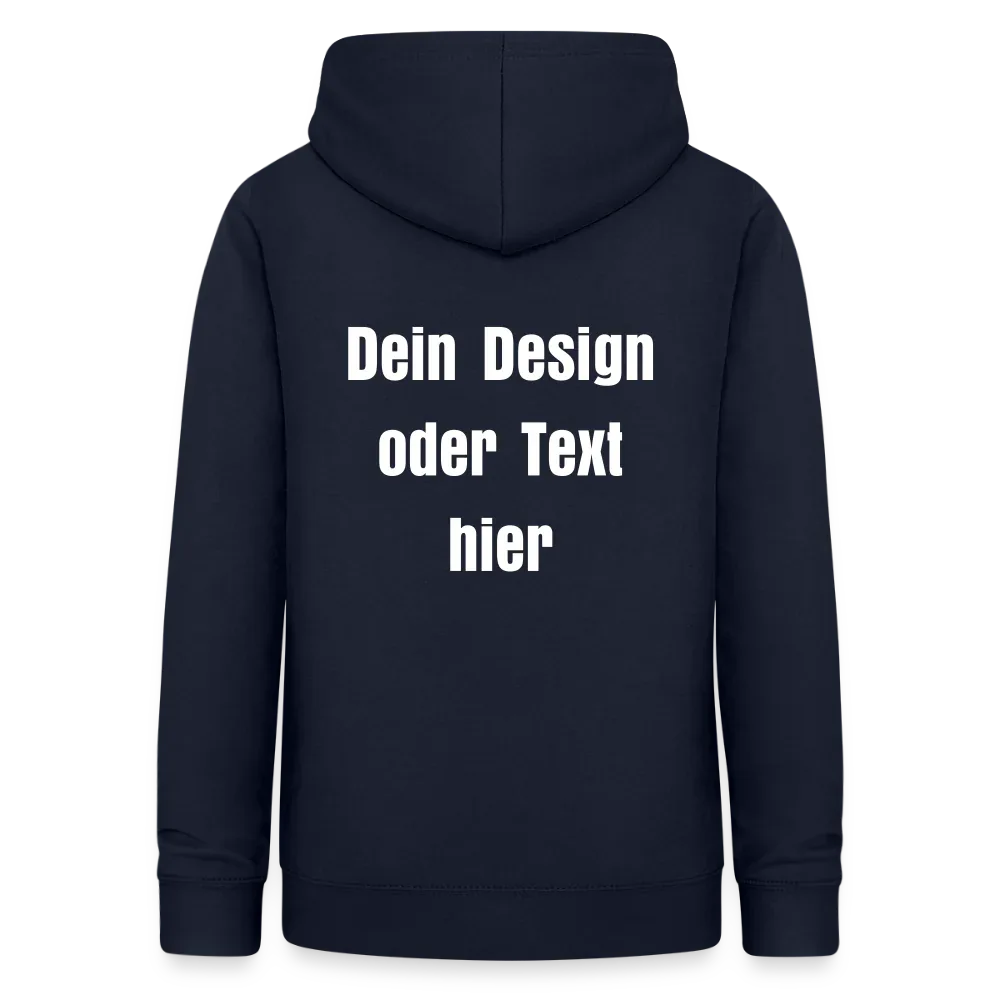 Frauen Hoodie - personalisierbare Vorder- und Rückseite - Navy