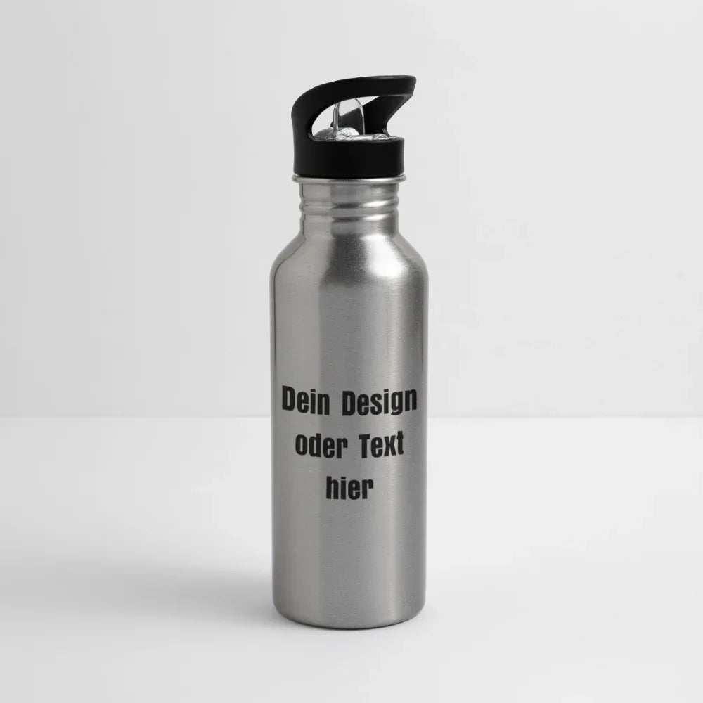 Trinkflasche Edelstahl 600 ml - personalisierbar - Lightsilver