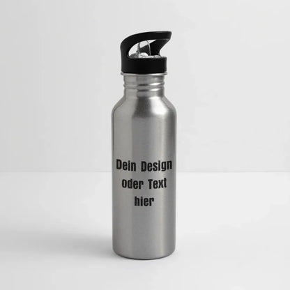Trinkflasche Edelstahl 600 ml - personalisierbar - Lightsilver