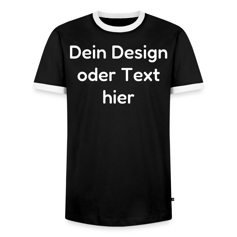 Männer Kontrast-T-Shirt - personalisierbare Vorder- und Rückseite - Schwarz/Weiß