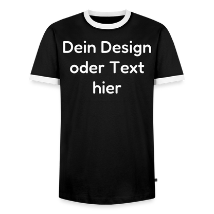Männer Kontrast-T-Shirt - personalisierbare Vorder- und Rückseite - Schwarz/Weiß