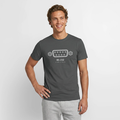 "RS-232, D-Sub 9-polig" Motiv-T-Shirt für Männer, Farbe Anthrazit