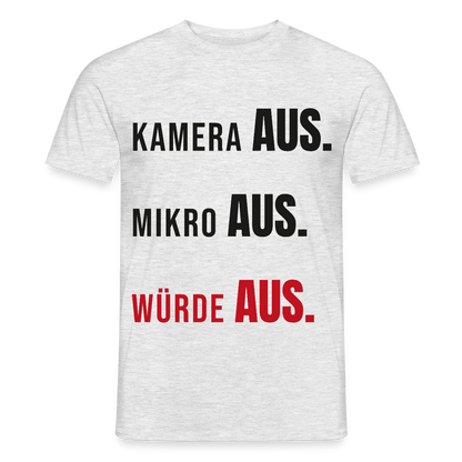 Kamera aus, Würde aus Motiv-T-Shirt für Männer, Farbe Grau meliert