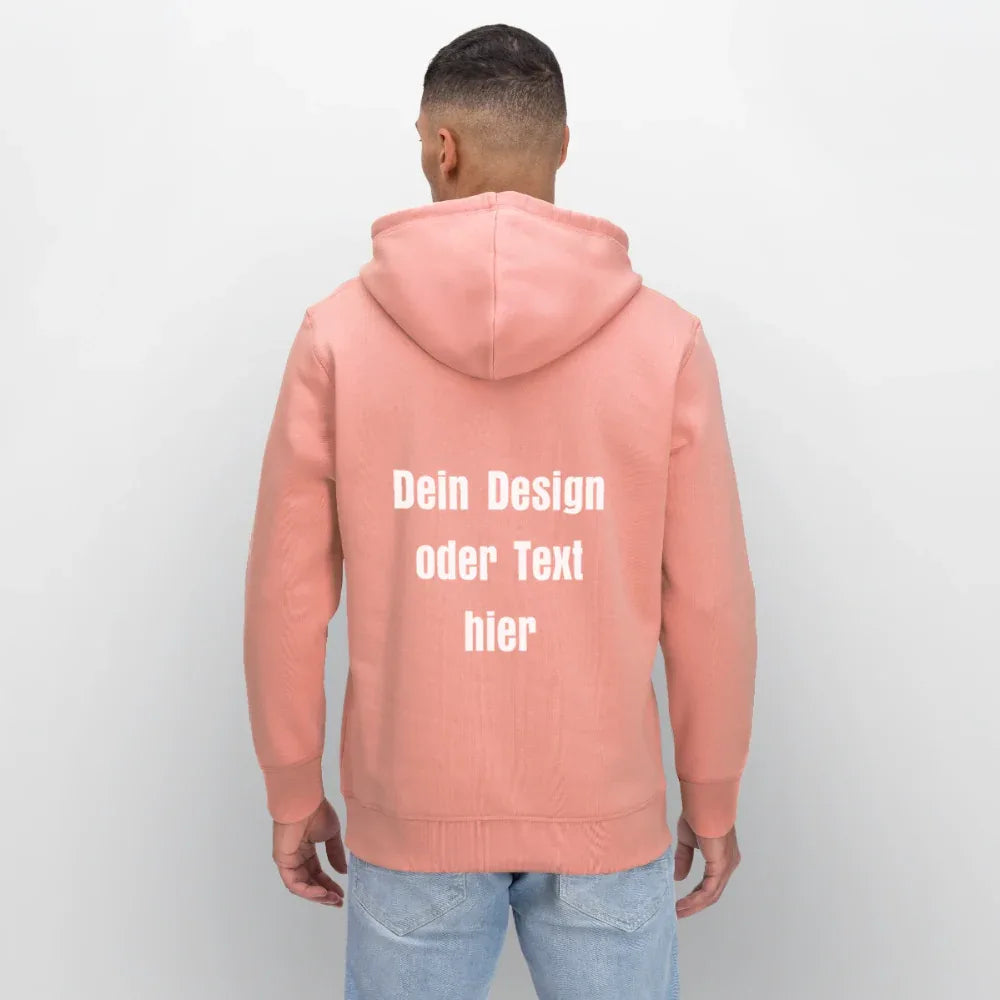 Stanley/Stella Unisex Bio-Hoodie DRUMMER - personalisierbare Vorder- und Rückseite - Altrosa