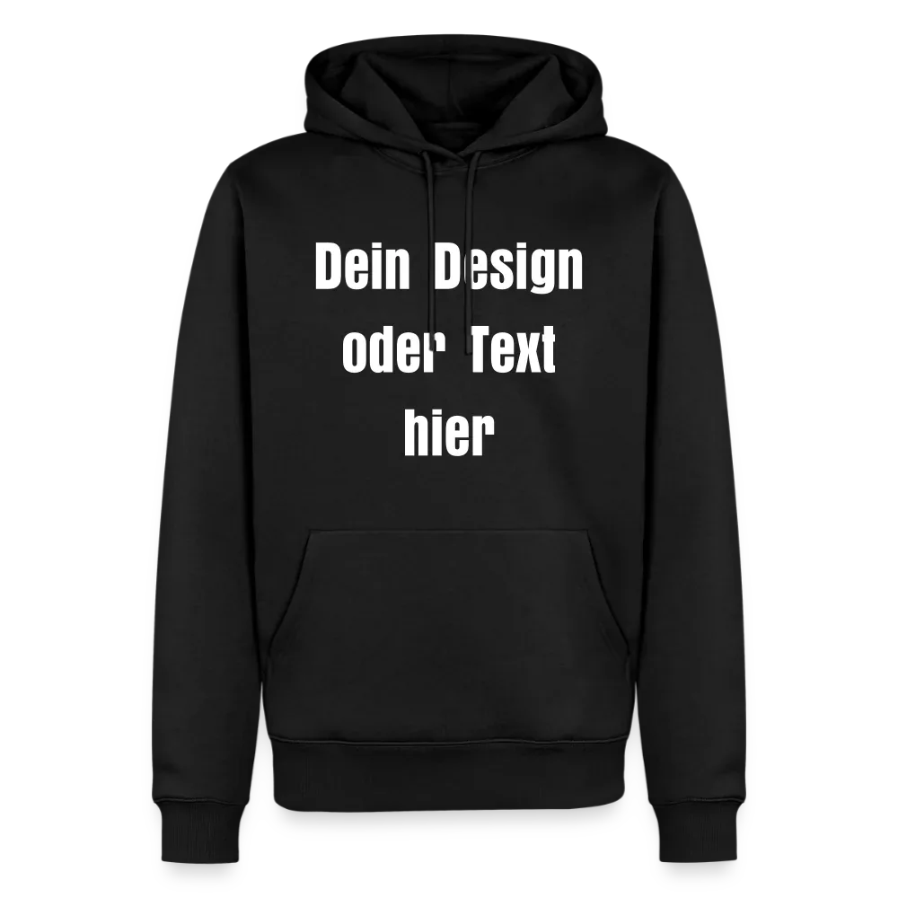 Männer Premium Hoodie - personalisierbare Vorder- und Rückseite - Schwarz