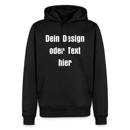 Männer Premium Hoodie - personalisierbare Vorder- und Rückseite - Schwarz
