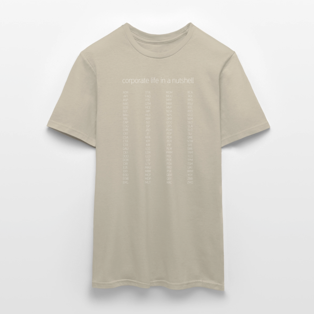 "Corporate life" - Motiv-T-Shirt für Männer - Sandbeige
