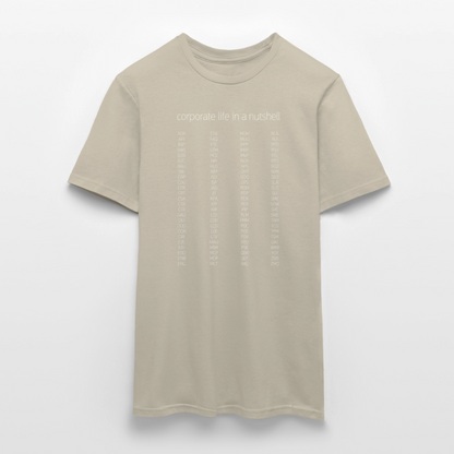 "Corporate life" - Motiv-T-Shirt für Männer - Sandbeige