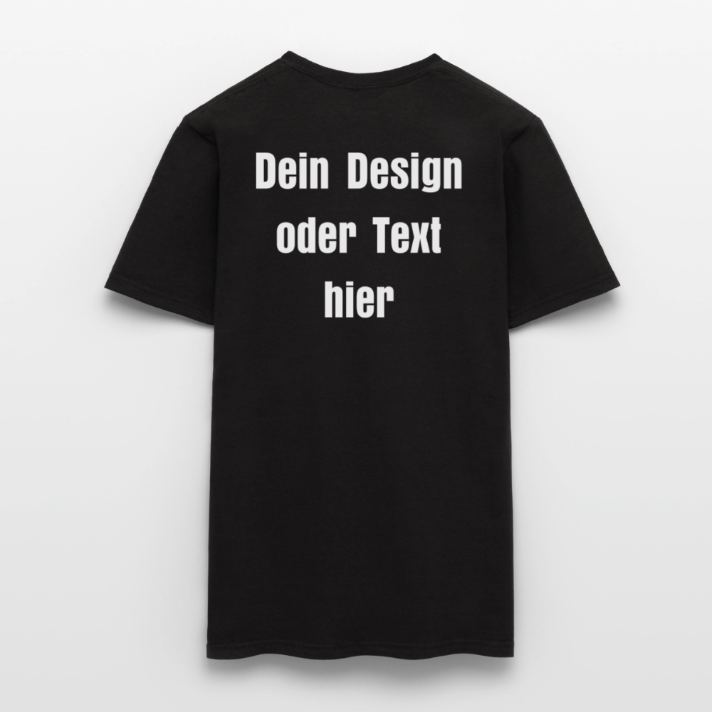 Männer T-Shirt - personalisierbare Vorder- und Rückseite - Schwarz