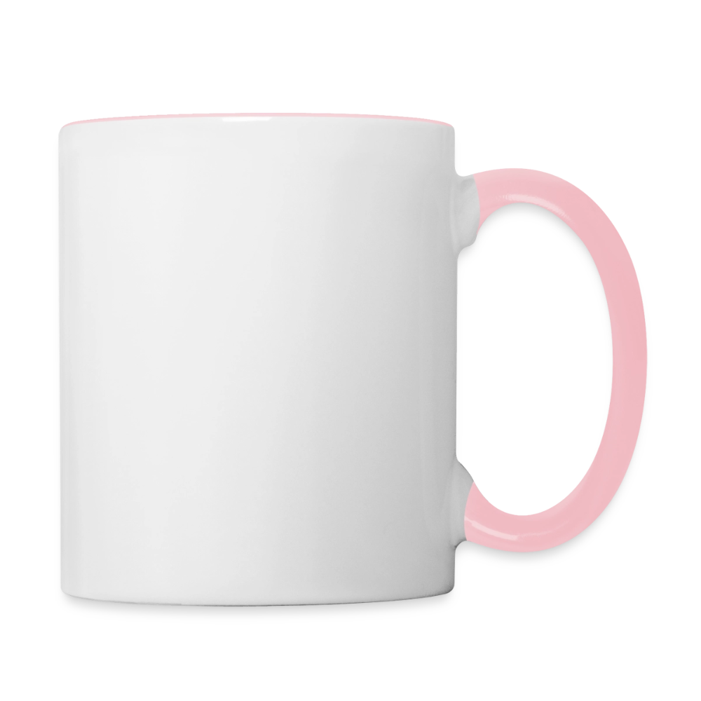 Keramiktasse zweifarbig 325ml - personalisierbar - Weiß/Pink