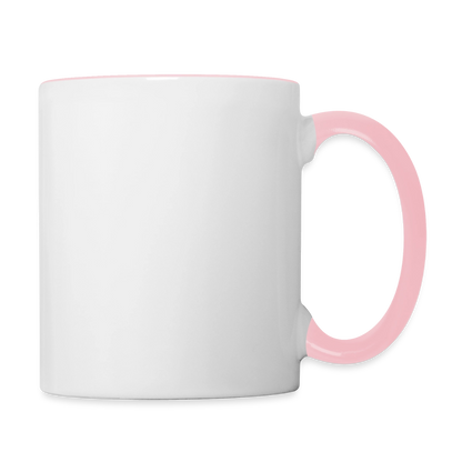 Keramiktasse zweifarbig 325ml - personalisierbar - Weiß/Pink