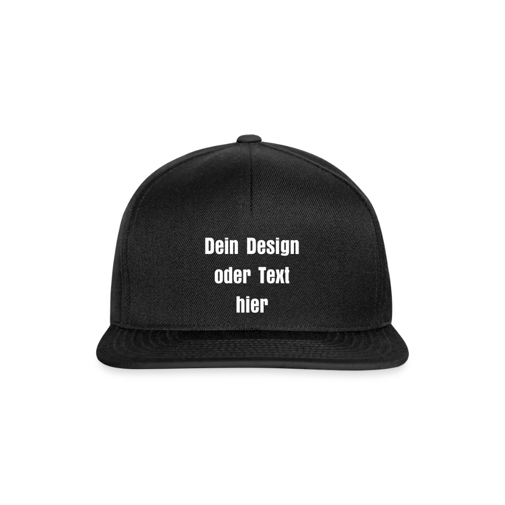 Snapback Cap - personalisierbar - Schwarz/Schwarz