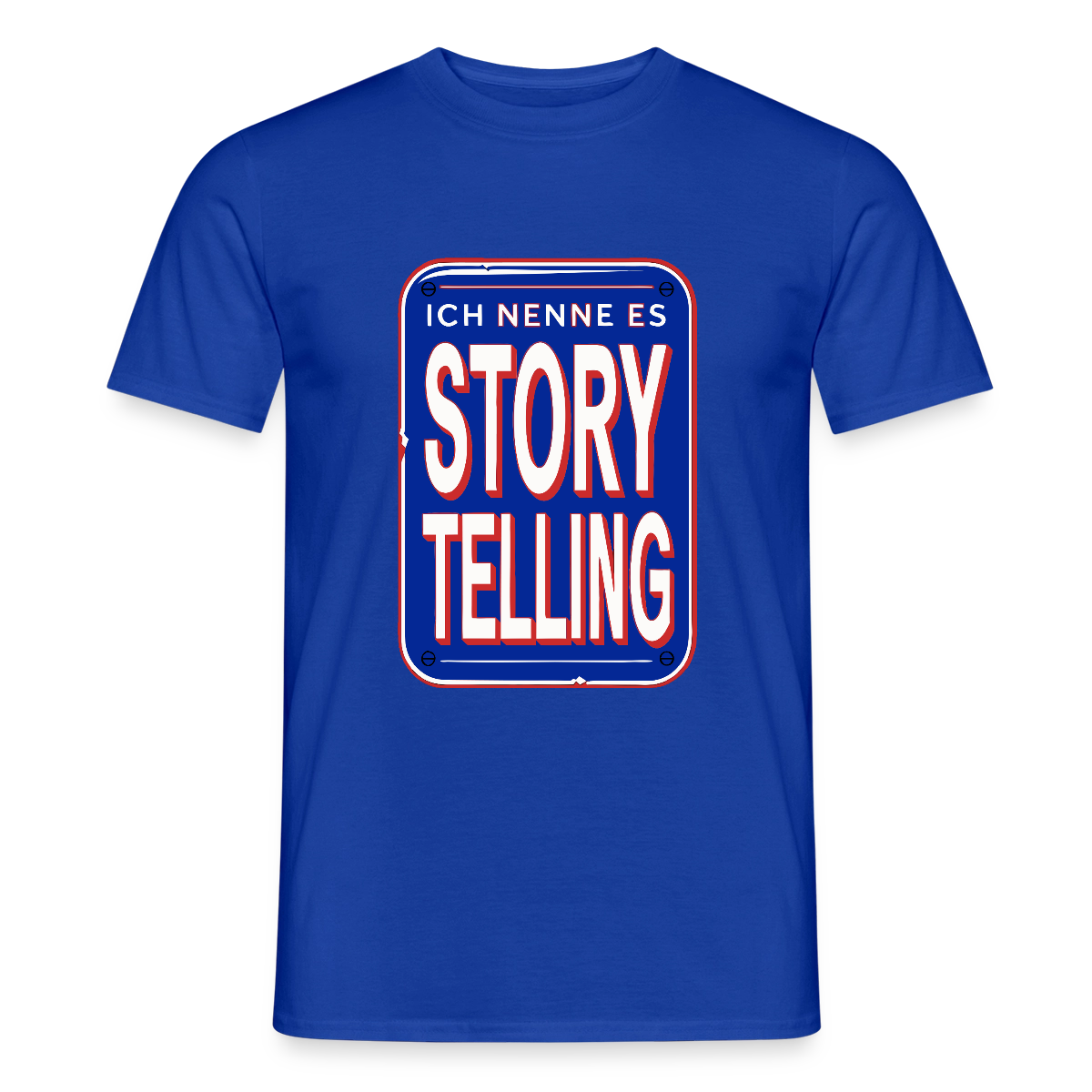 Ich nenne es Storytelling. Motiv-T-Shirt für Männer, Farbe Dunkelblau