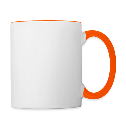 Keramiktasse zweifarbig 325ml - personalisierbar - Weiß/Orange