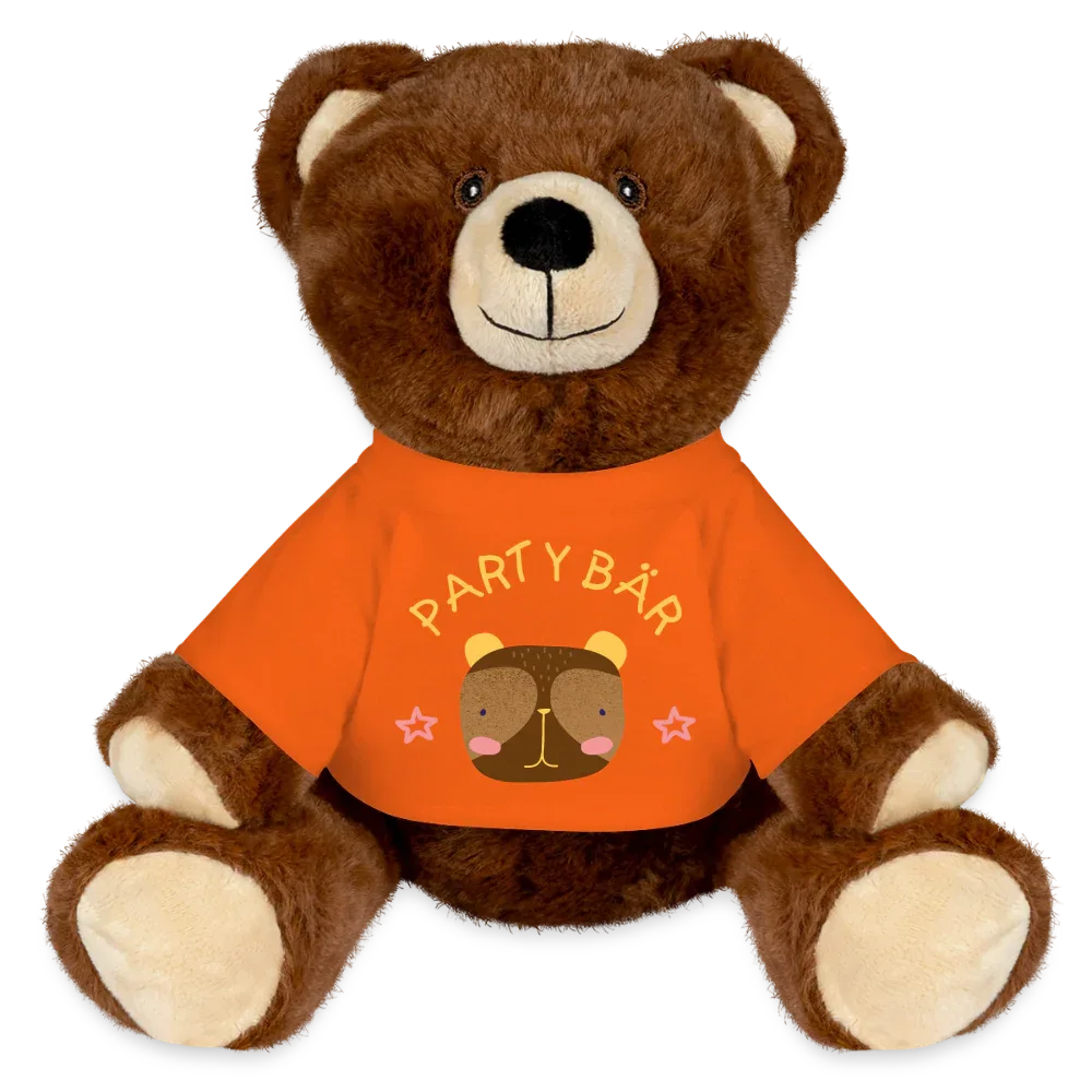 MiniFeet® RecycelBär® Braun - personalisierbar - Goldorange