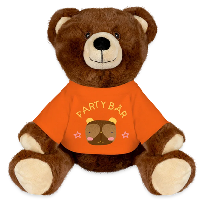 MiniFeet® RecycelBär® Braun - personalisierbar - Goldorange