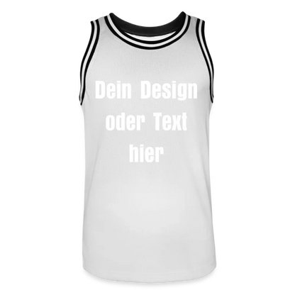 Männer Basketball-Trikot - personalisierbar - Weiß/Schwarz