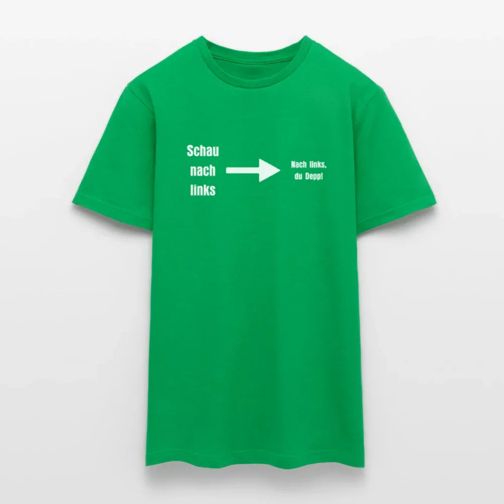 "Schau nach links" Motiv-T-Shirt für Männer - Kelly Green