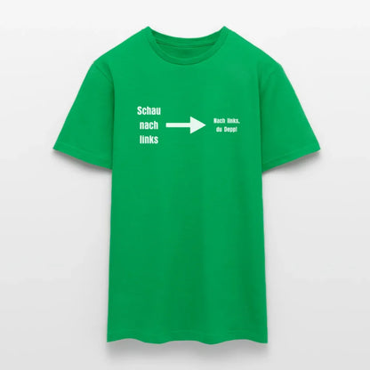 "Schau nach links" Motiv-T-Shirt für Männer - Kelly Green