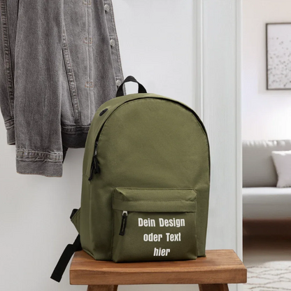 Klassischer Rucksack - personalisierbar - Olivgrün