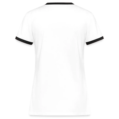 Frauen Kontrast-T-Shirt - personalisierbare Vorder- und Rückseite - Weiß/Schwarz