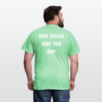 Männer T-Shirt - personalisierbare Vorder- und Rückseite - Mintgrün