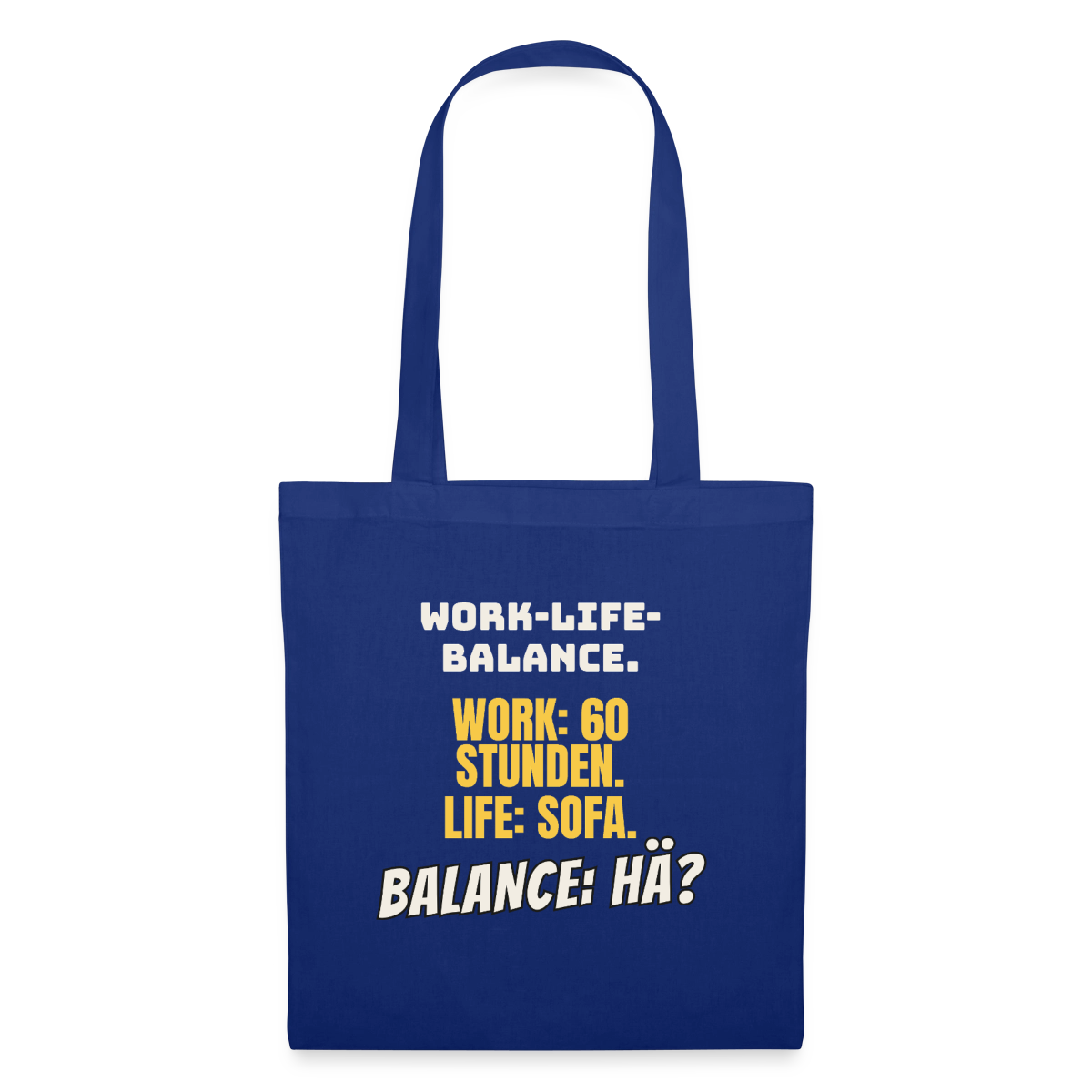 Balance: hä? Stoffbeutel, Farbe Royalblau