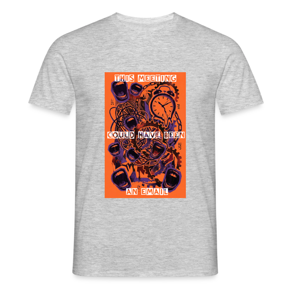 "Meeting Email" Motiv-T-Shirt für Männer - Grau meliert