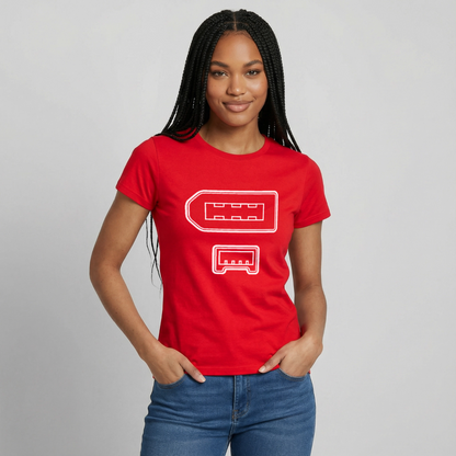 "IEEE 1394" Motiv-T-Shirt für Frauen, Farbe Rot