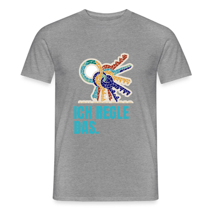 Ich regle das. Mosaik-Motiv Motiv-T-Shirt für Männer, Farbe Graphit meliert