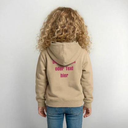 Kinder Hoodie - personalisierbare Vorder- und Rückseite - Sand