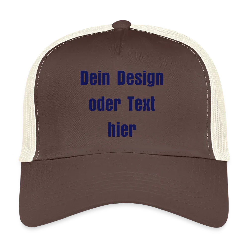 Trucker Cap - personalisierbar - Braun/Beige