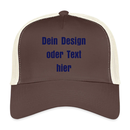 Trucker Cap - personalisierbar - Braun/Beige