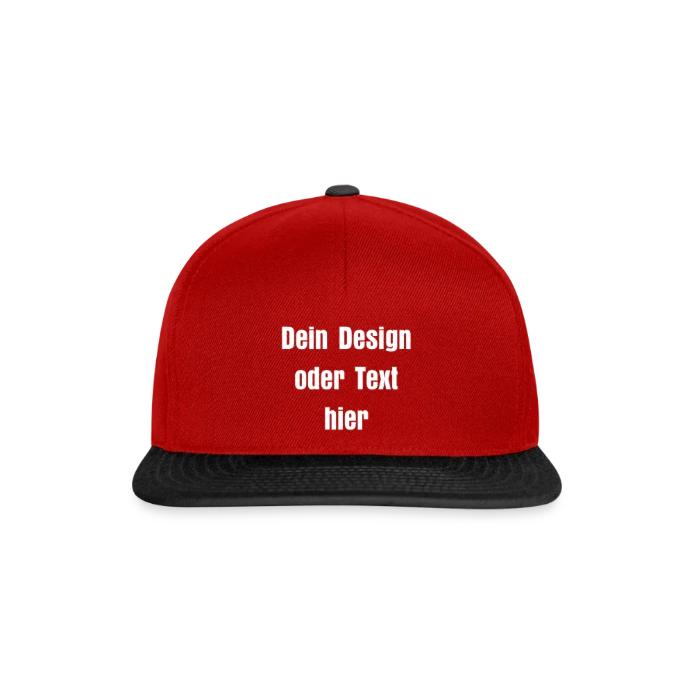 Snapback Cap - personalisierbar - Rot/Schwarz