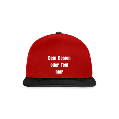 Snapback Cap - personalisierbar - Rot/Schwarz