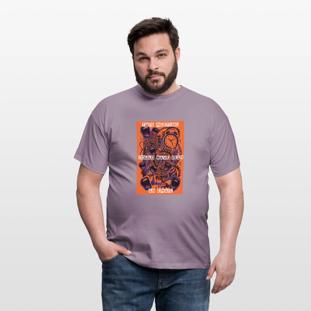 "Meeting Email" Motiv-T-Shirt für Männer - Lilagrau 