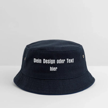 Kinder Bucket Hat - personalisierbar - navy/navy