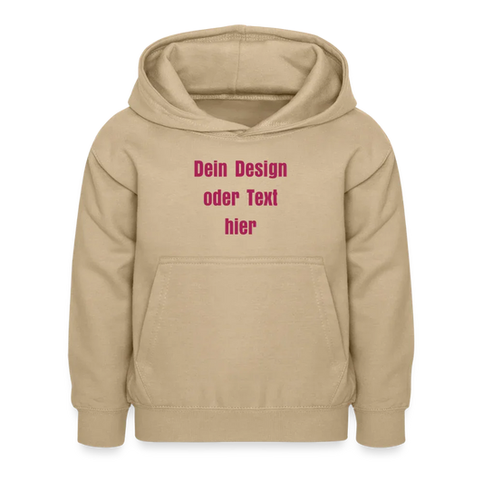 Kinder Hoodie - personalisierbare Vorder- und Rückseite - Sand