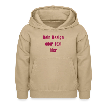 Kinder Hoodie - personalisierbare Vorder- und Rückseite - Sand