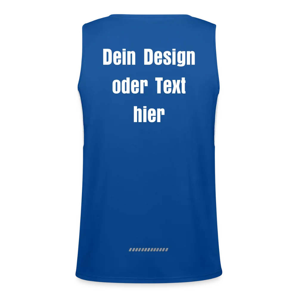 Funktionelles Kontrast-Tank Top für Männer  - personalisierbare Vorder- und Rückseite - Royal/Weiß