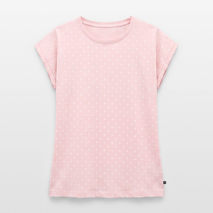 All-over-Print Frauen Premium Organic T-Shirt - Rosa/Weiße Punkte