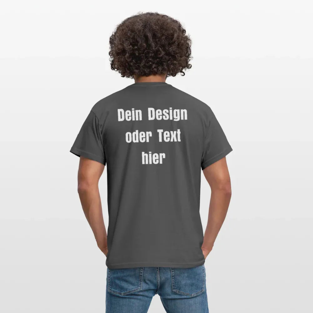 Männer T-Shirt - personalisierbare Vorder- und Rückseite - Anthrazit