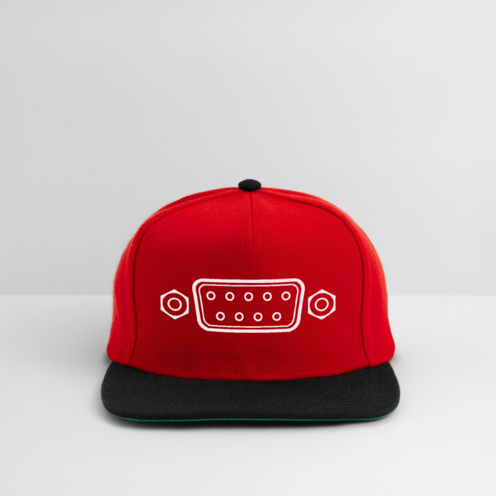 DB-9 RS-232 Retro Snapback Cap - Rot/Schwarz