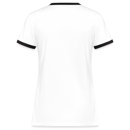 Frauen Kontrast-T-Shirt - personalisierbare Vorder- und Rückseite - Weiß/Schwarz