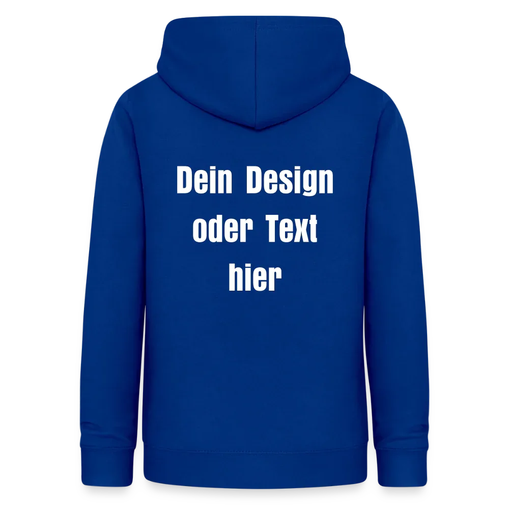 Frauen Hoodie - personalisierbare Vorder- und Rückseite - Royalblau