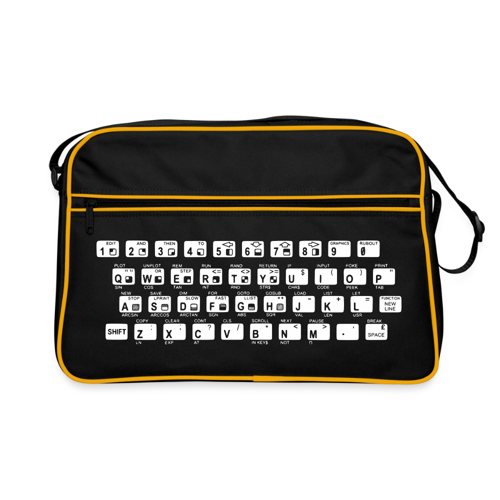 48K ZX Spectrum Retro Tasche - Schwarz/Gold